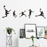 boy personalized decor black and white basketball player silhouette bedroom living room porch home wall decoration wall sticker