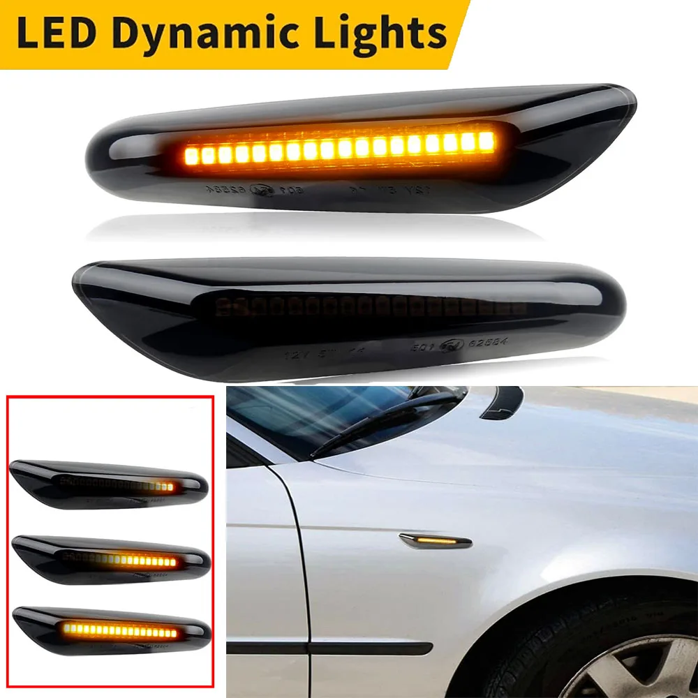 2 Шт. Динамические Светодиодные Боковые Указатели Для BMW Последовательные