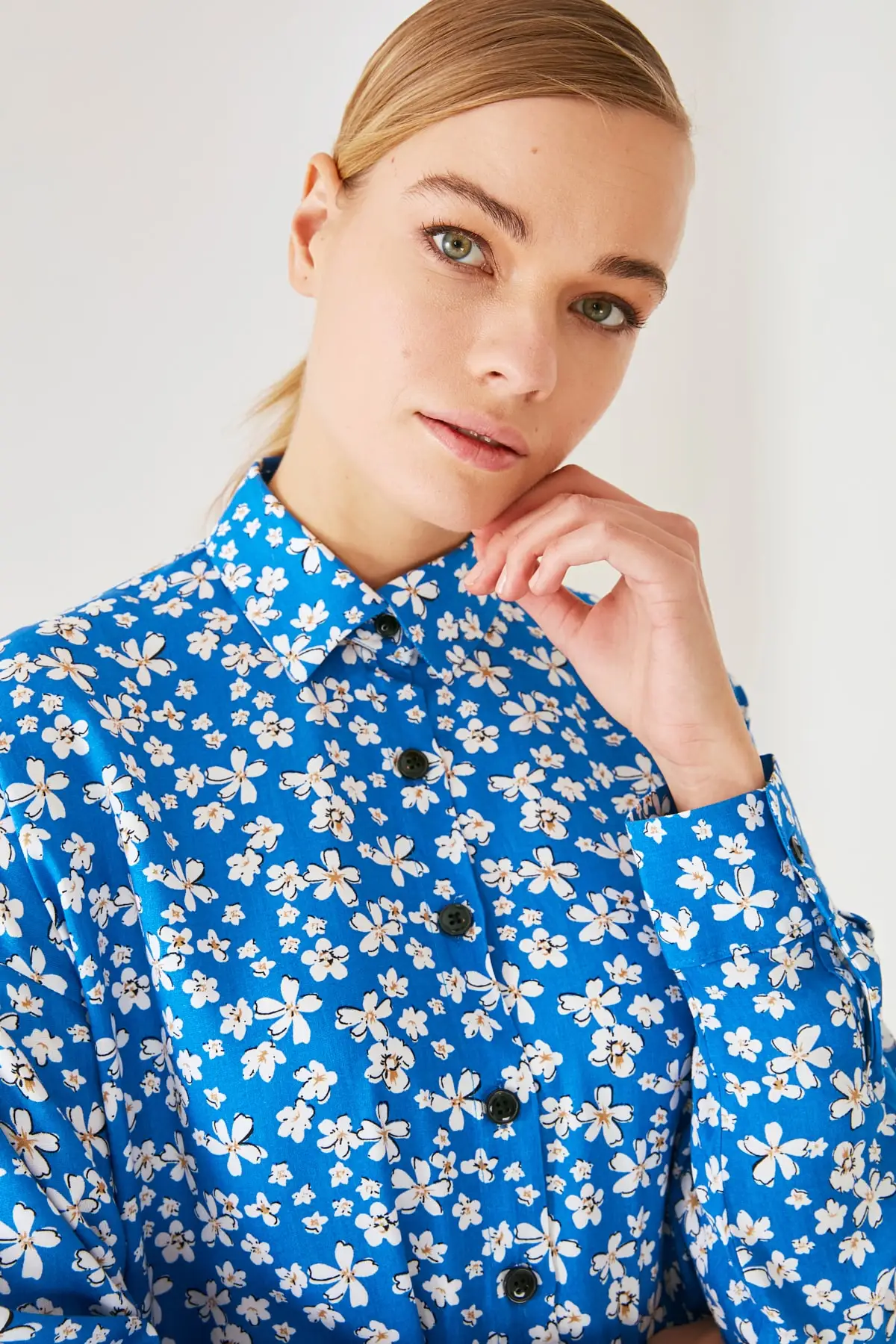 

Navy Blue Collar Tunic Muslim Tunic 2021 Fashion