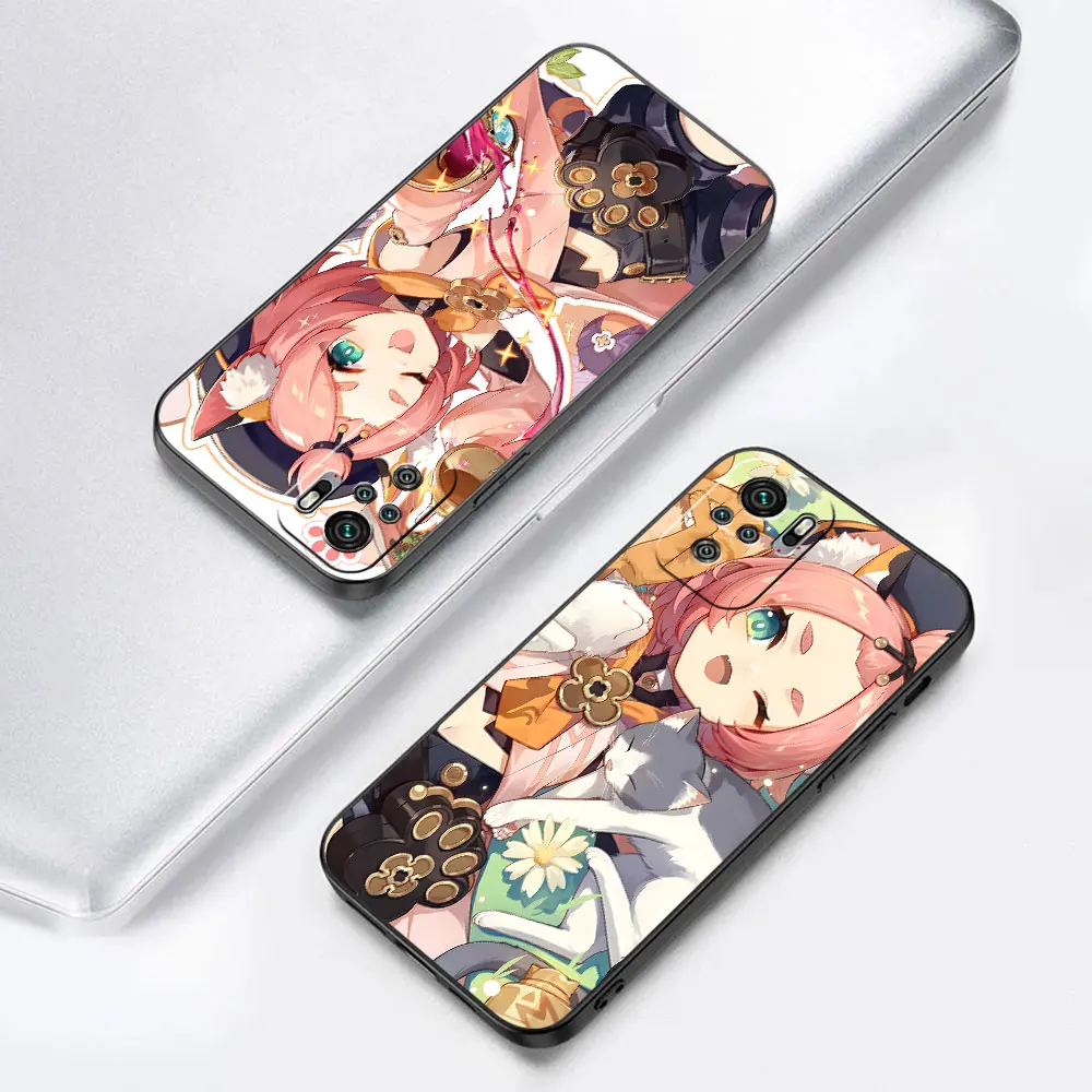 Фото Защитный чехол для Xiaomi Redmi 15C 8 A5 12 6 7A 9C 12C 8A 6A 9 9A 9T 10 10A 10C 10X Genshin Impact Diona, черный чехол из ТПУ для телефона №3