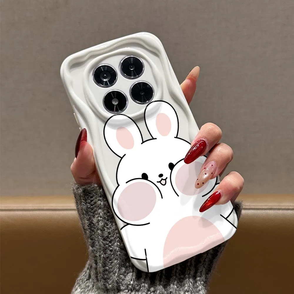 Фото Чехол для телефона с забавным рисунком кролика для Xiaomi Poco F8 F7 F6 F5 M8 M7 M6 X7 X6 X5 C85 Pro Ultra Plus, мягкий, волнистый, с эффектом масляной пленки №3
