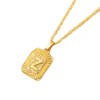 tulx initial letter pendant necklace stainless steel gold color choker a z alphabet name jewelry for men women