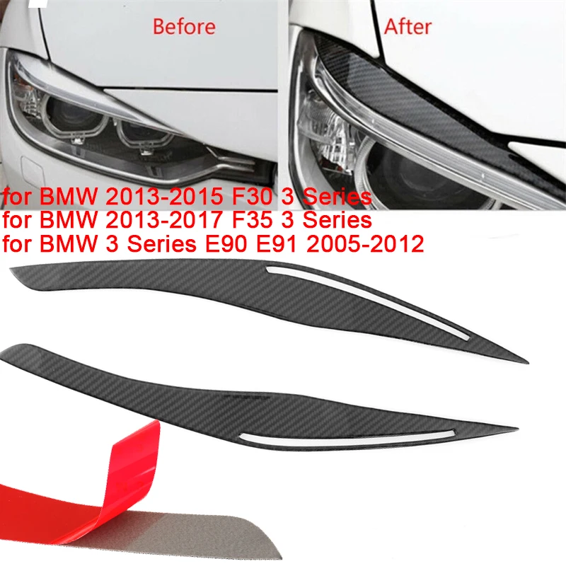 

2 шт., декоративные наклейки для автомобильных фар BMW 3 серии F30 F35 2013-2017 E90 E91 2005-2012