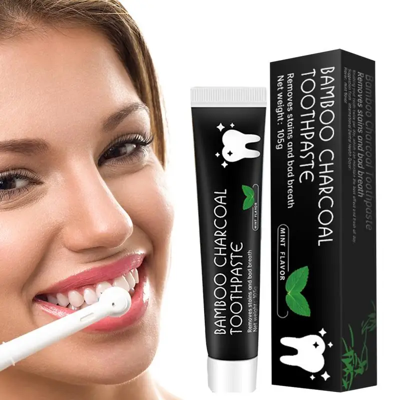 

Teeth Whitening Toothpaste Natural Bamboo Activated Charcoal Organic Toothpaste Oral Care For Stain Removal & Deep Cleaning