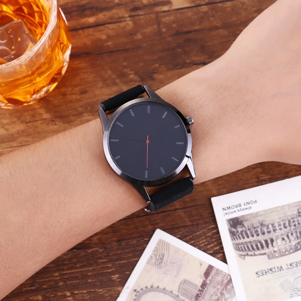 Часы мужские наручные с кожаным ремешком брендовые Роскошные Кварцевые в стиле