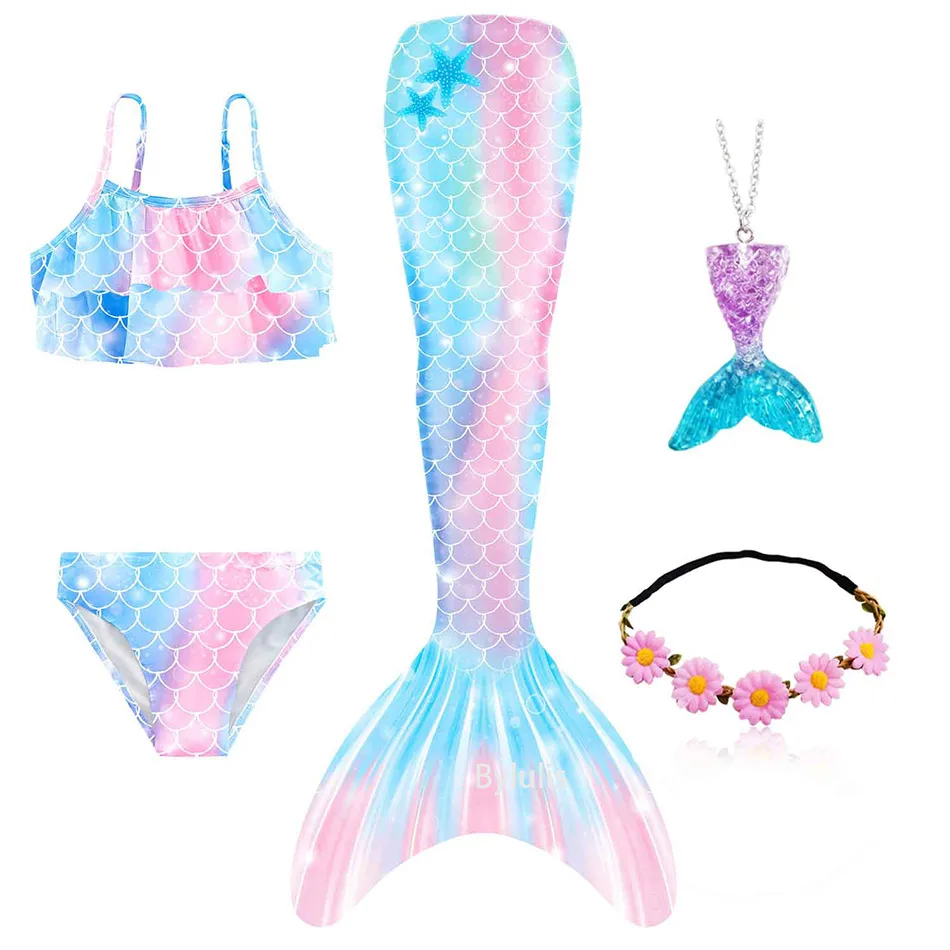Купальный костюм для девочек с хвостом русалки пляжный купальный моноластами
