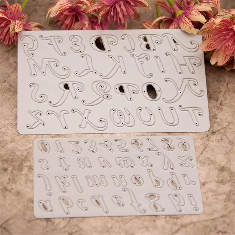 

Creative English Letters Numbers Metal Embossing Cutting Die Carbon Steel Cutting Paper Card Template DIY Cutting Die