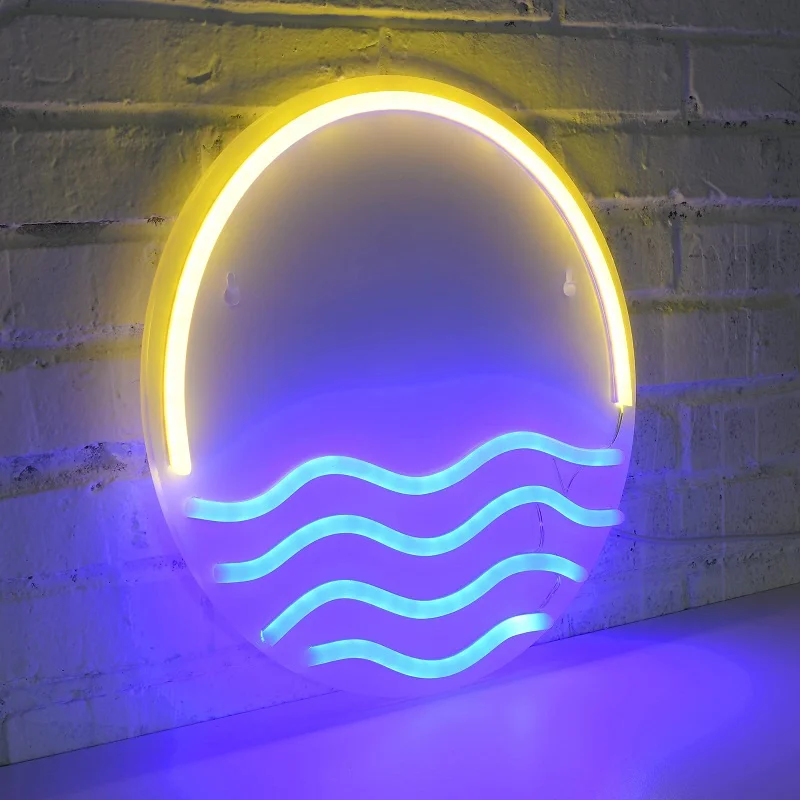 

Sunset & Sea Custom Neon Light Sign Wall Décor Neon Sign Night Lights For Room Decor Holiday Party Chirismas Decoration
