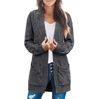 womens 2022 autumn and winter new mid length cardigan sweater women