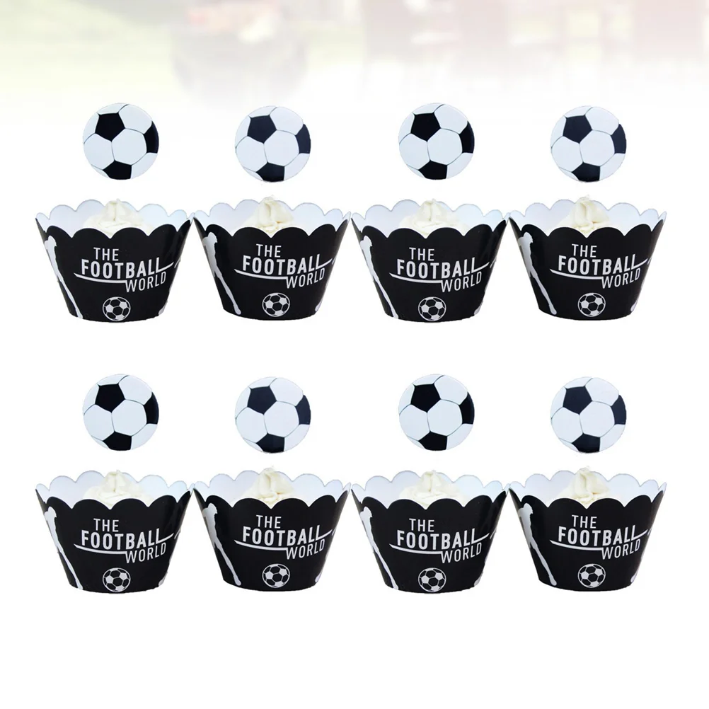 

48 Pcs Packing Set Baby Suit Cake Decoration Birthday Soccer Topper Child Football