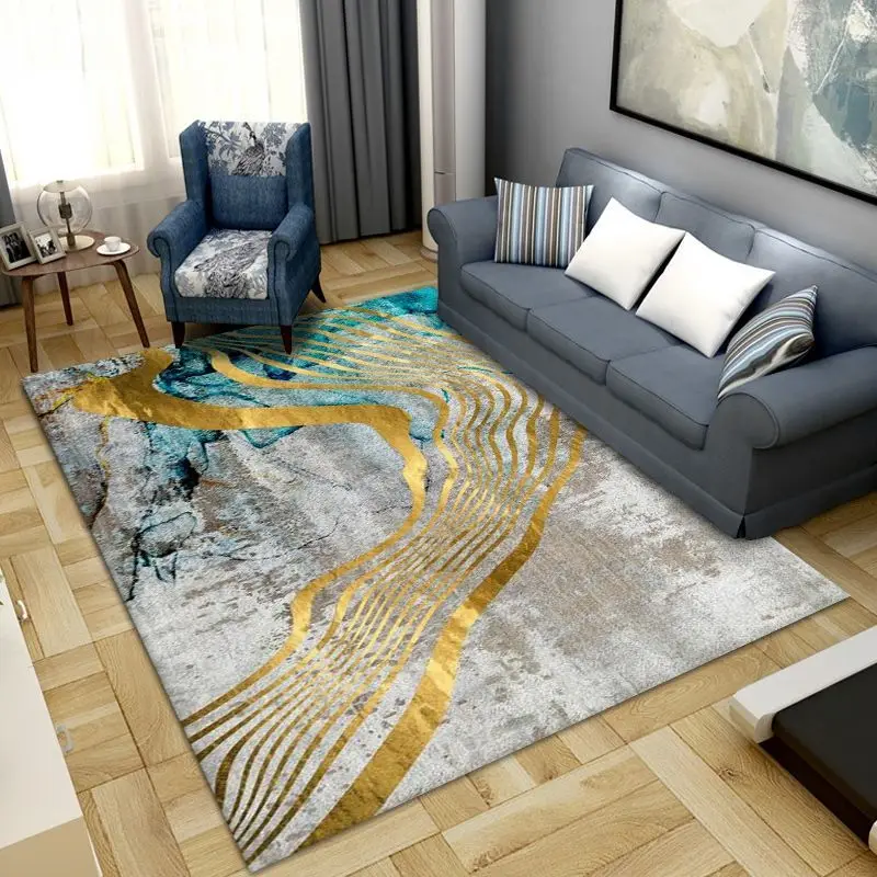 

Living Room Bedroom Luxury Large Area Rug Modern Abstract Minimalist Marble Pattern Carpet Home Non-slip Anti-fouling Entry Mat