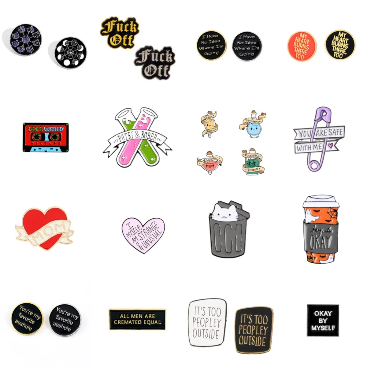 

Металлические броши с мультяшными надписями, фразой, креативные искусственные булавки, значок на воротник, ювелирные изделия