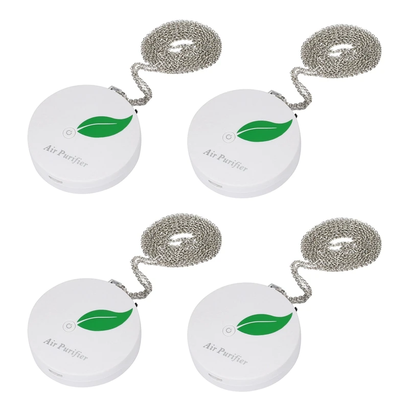 

4X Air Purifier Household Negative Ion Air Purifier, Portable Necklace, For Adults And Children White