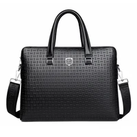 mens bag handbag mens pu embossed horizontal briefcase business shoulder bag computer waterproof 14 inch messenger bag