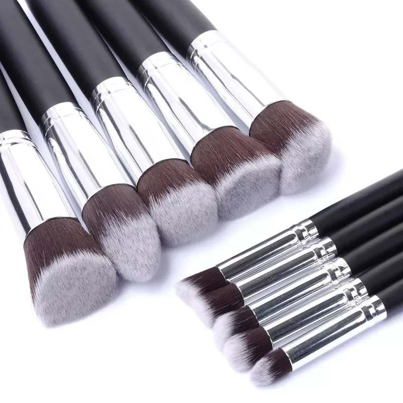 

NEW2023 Arrive 10 pcs Synthetic Kabuki Makeup Brush Set Cosmetics Foundation blending blush makeup tool