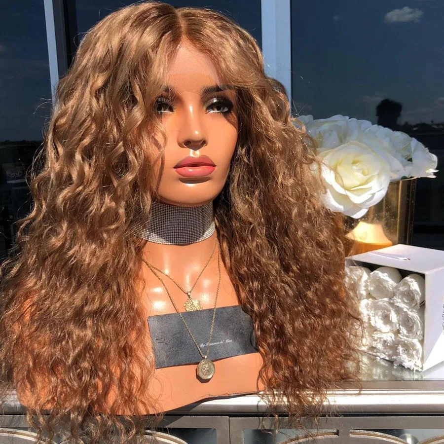 

Мягкая натуральная линия волос медовый светлый длинный кудрявый кружевной парик 180 плотности для черных женщин Детские волосы безклеевые предварительно выщипанные ежедневно