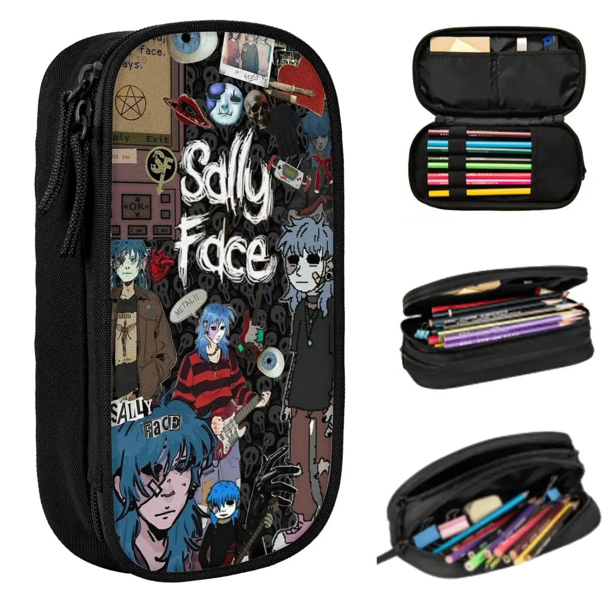 Фото Пенал для ручек и карандашей Sally Face Game Anime SF для мальчиков и девочек, подарочный пенал-коробка, сумка для канцелярских принадлежностей, органайзер для ручек №3