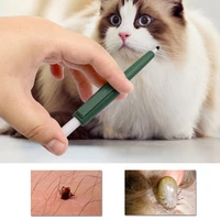 plastic pet supplies design cat cleaning tick extractor clips dog remove lice flea clip pen pets item dark green dropship