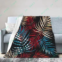 dzq brand art design feather super soft sherpa blanket throw blanket for bed sofa fashion gifts for lovers fluffy warm blanket