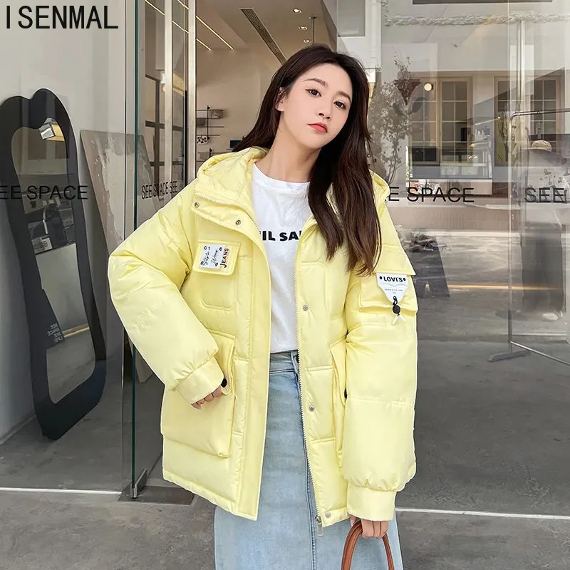 Women Jacket 2022 Winter Parka New Cotton Clothes Down Cotton Jacket Korean Loose Warm Thick Women Hooded Parkas Loose Outwear