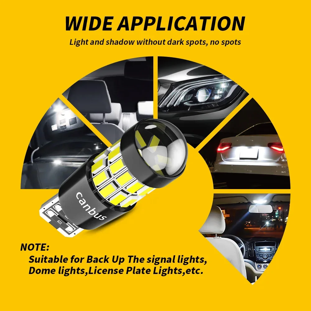 Фото DXZ 2 шт. W5W T10 светодиодные лампы с линзой 30SMD 12V WY5W Canbus автомобильный интерьерный купольный сигнал парковки для BMW Audi Mercedes №4