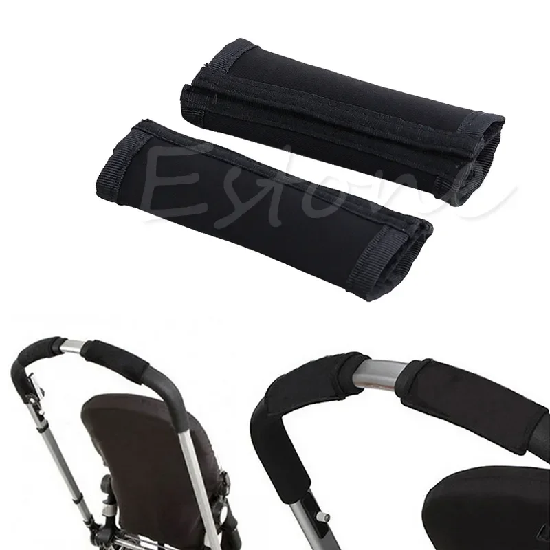 Enlarge 1Pair Baby Stroller Carriage Front Handle Cover Neoprene Magic Tape Bumper Bar