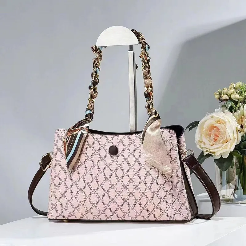 

New Women's Handbag Fashion Casual One Shoulder Plaid Crossbody Bag Versatile Elegant and Simple Scarf Women's Bag 2023