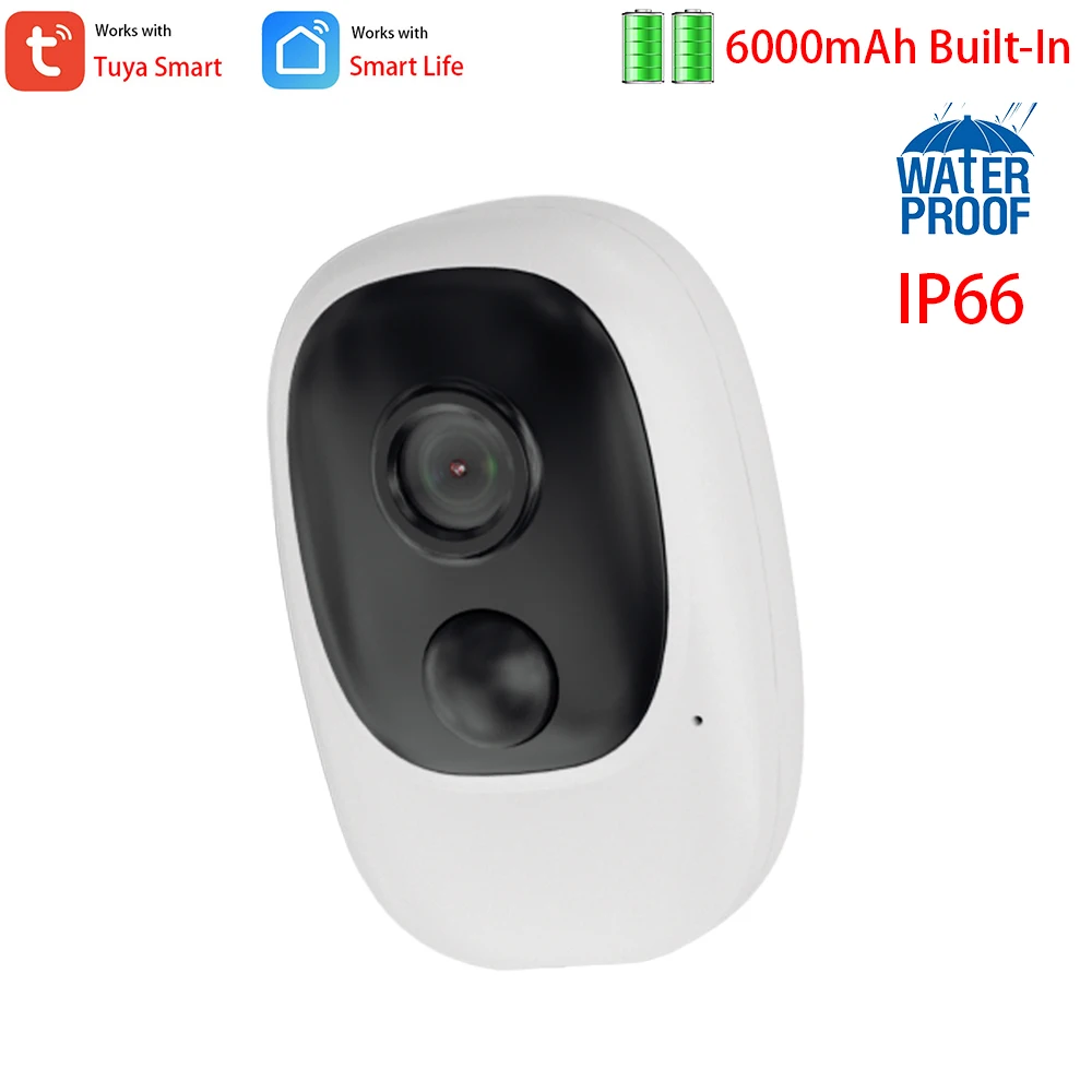 

Беспроводная Wi-Fi камера с IP66, 2 МП, Full HD, 1080P, внешняя аккумуляторная батарея, 6000 мАч, встроенная, для работы в течение 3 месяцев