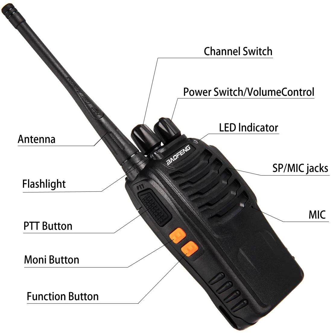 2Pcs/Lot baofeng BF-888S Walkie Talkie Two-way Radio Set BF 888s UHF 400-470MHz 16CH walkie-talkie Radios Transceiver