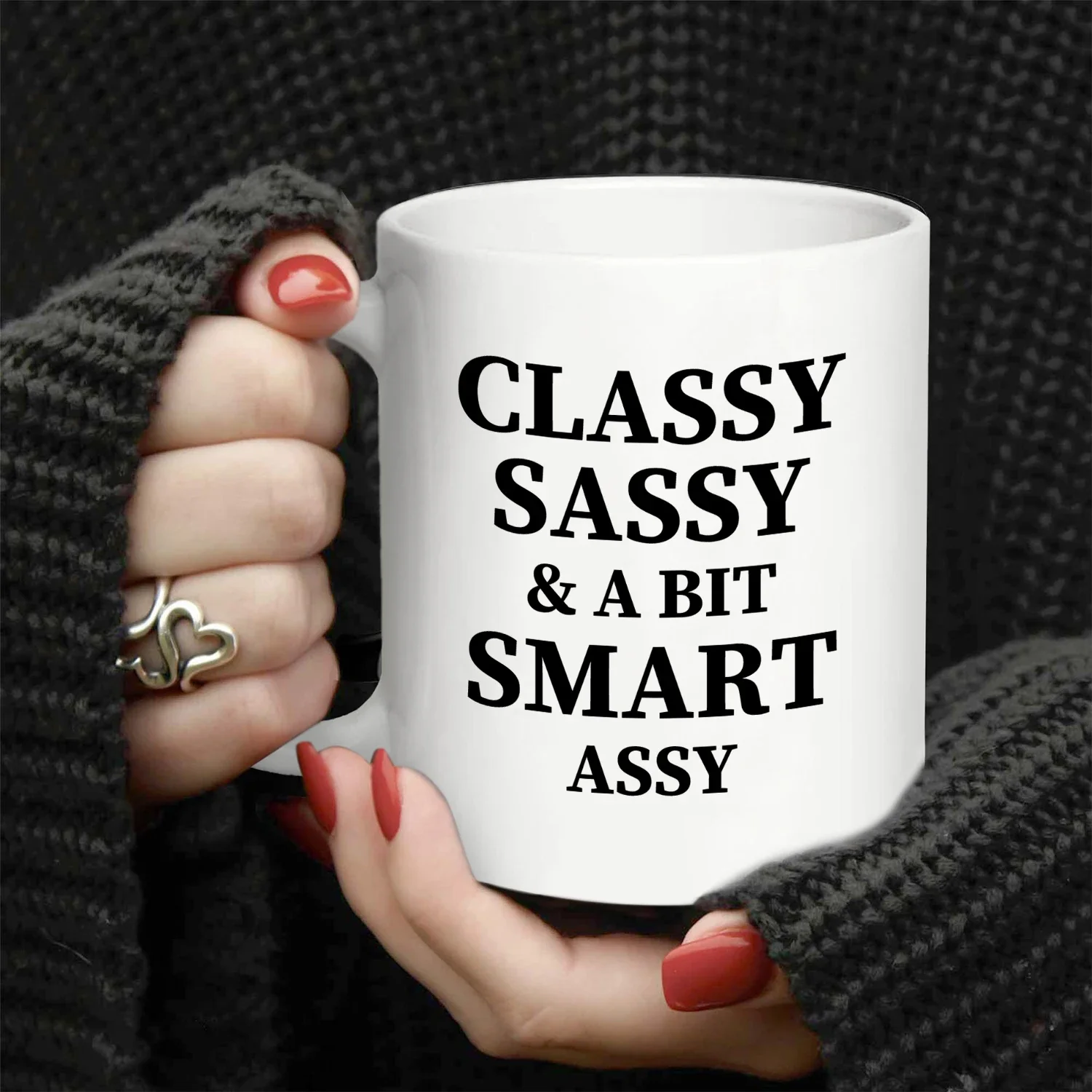 Funny Gift Mug Classy Sassy and A Bit Smart Assy Coffee Mugs Christmas Gifts White for Friend Coworker Sister