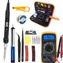 80W Digital Electric Soldering Iron Set Kit 220V 110V Temperature  Adjustable LCD Display Solder Welding Iron Tool Tips 60W/80W