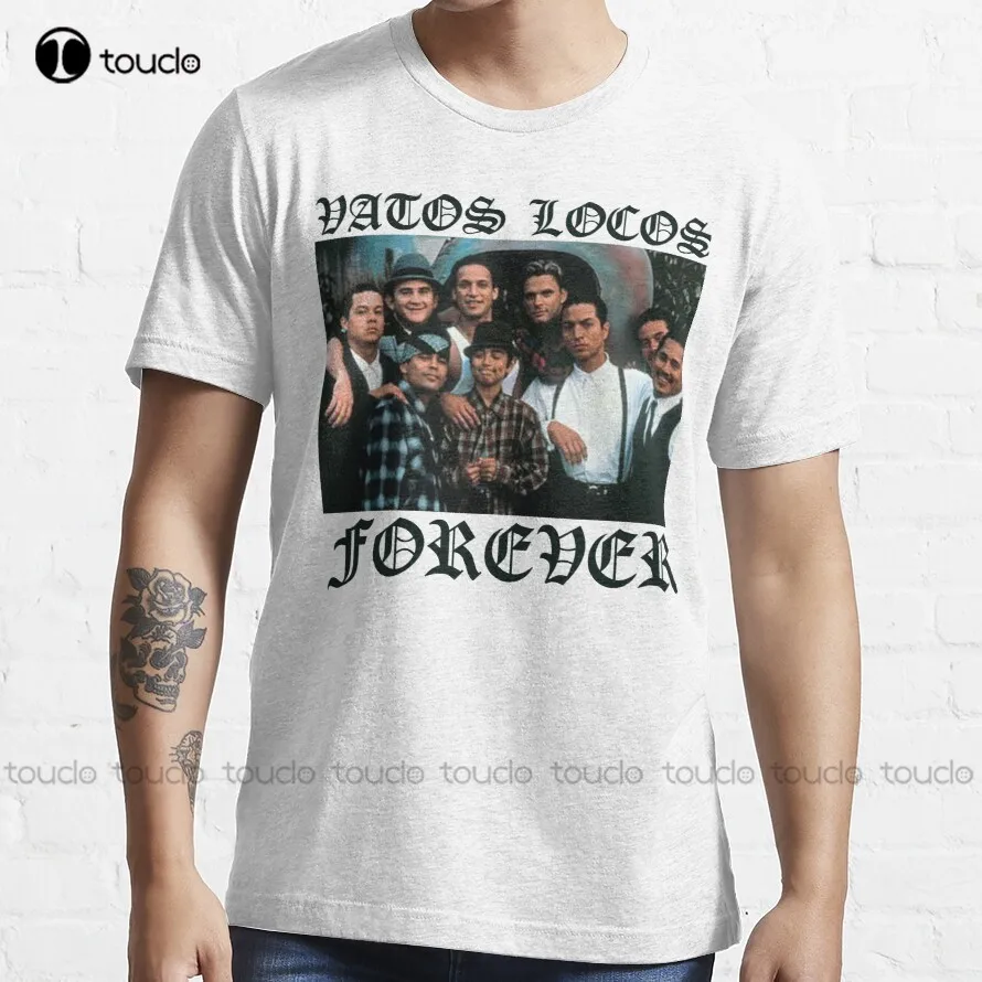 

Vatos Locos Forever Blood In Bolood Out T-Shirt Dog Shirt Cotton Outdoor Simple Vintag Casual T-Shirt Gd Hip Hop New Popular