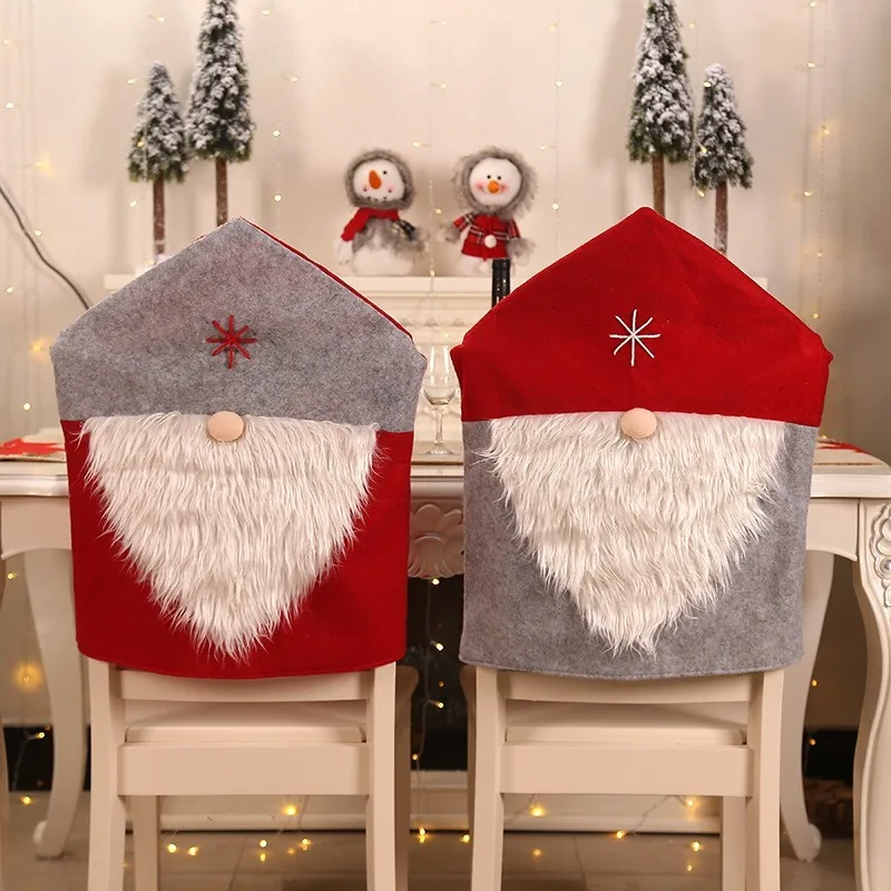 

1 шт., чехол для стула, новогодний обеденный стол, Рождественская шляпа, чехлы на спинки стула, рождественские украшения для дома, чехлы на ст...