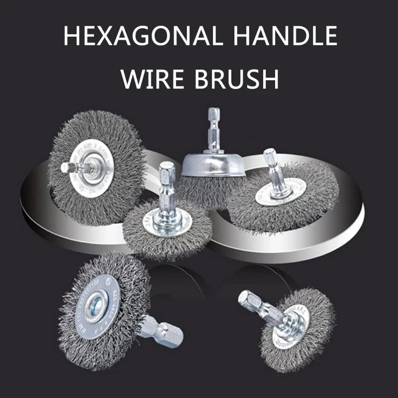 6 шт. проволочная щетка для набора сверл колесная чашечная набор кистей ручек
