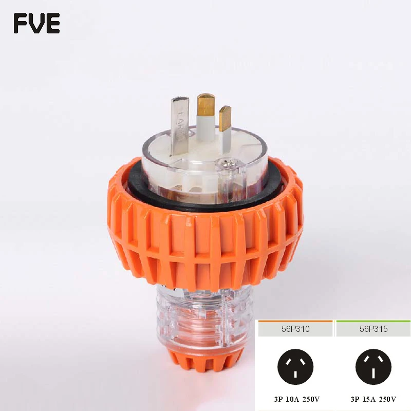 

*10A/15A 3 Flat pin IP66 250V UV resistant industrial plug & socket 56P310,56P315