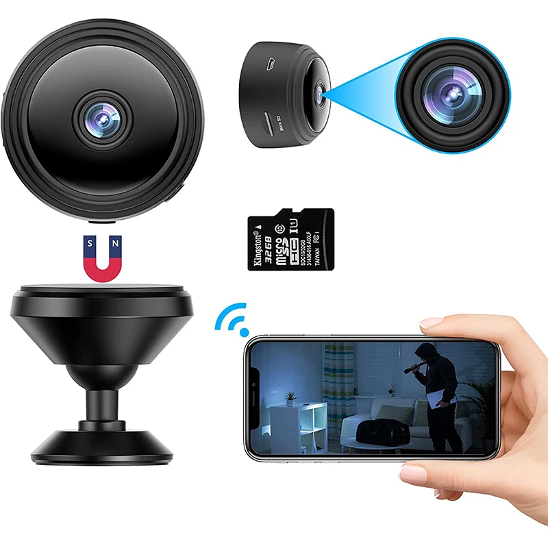

Mini Camera Wifi 1080P HD Night Vision Surveillance Camcorders Micro Cameras with Video Sound Recording App Remote Monitor