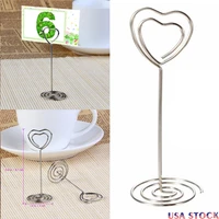 place holders 10pcs 3 3 tall table holders picture stand wire photo holder w heart shape memo clips for wedding decor