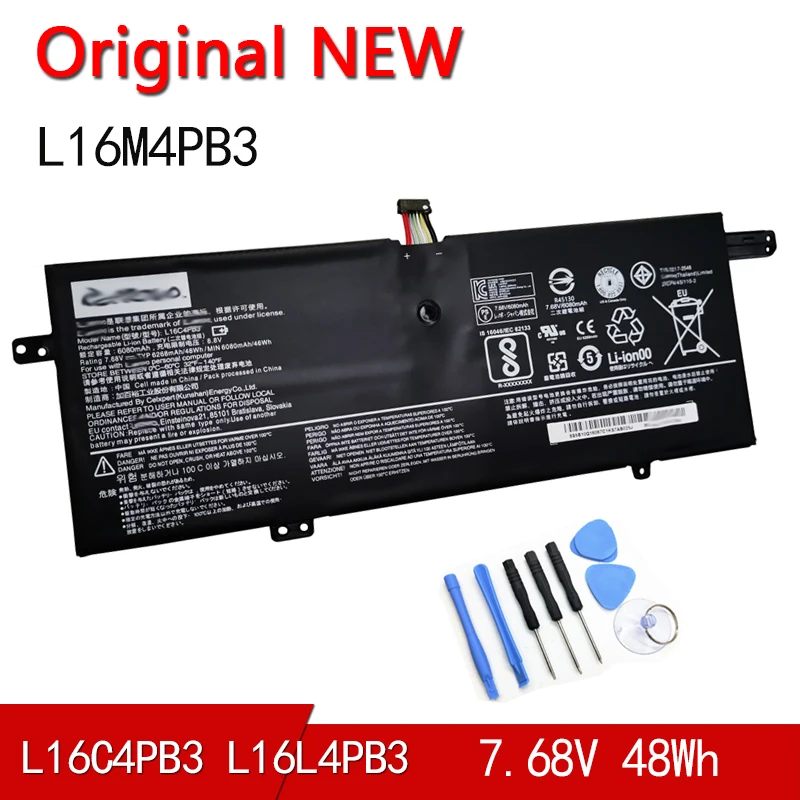 

NEW Original Battery L16C4PB3 L16M4PB3 L16L4PB3 For Lenovo IdeaPad 720S-13ARR 720S-13IKB 720S-13IKBR Series 7.68V 48Wh