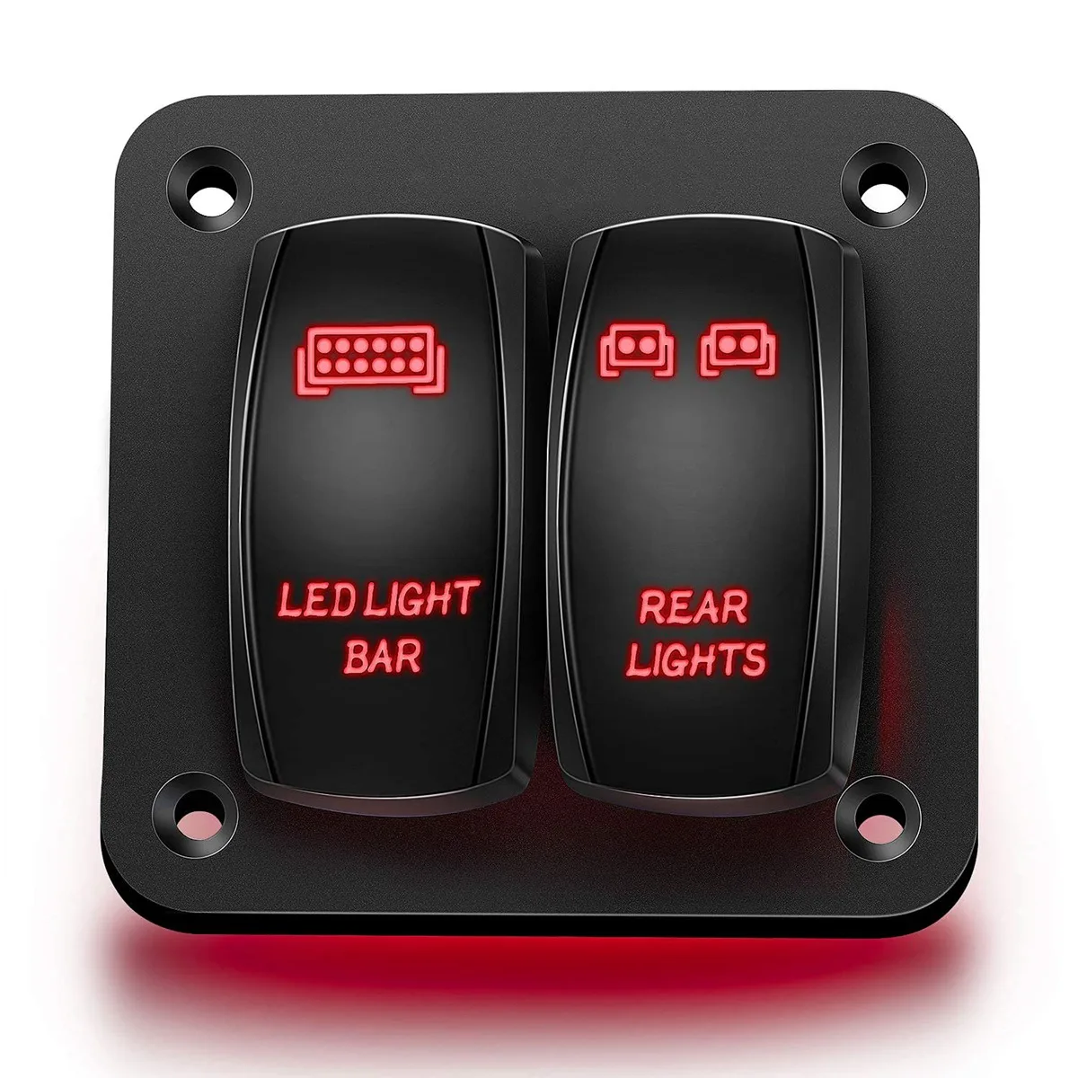 

2-х клавишный выключатель, панель, светильник выключатель цепи, защитный выключатель для автомобиля, грузовика, фургона, морской, красный