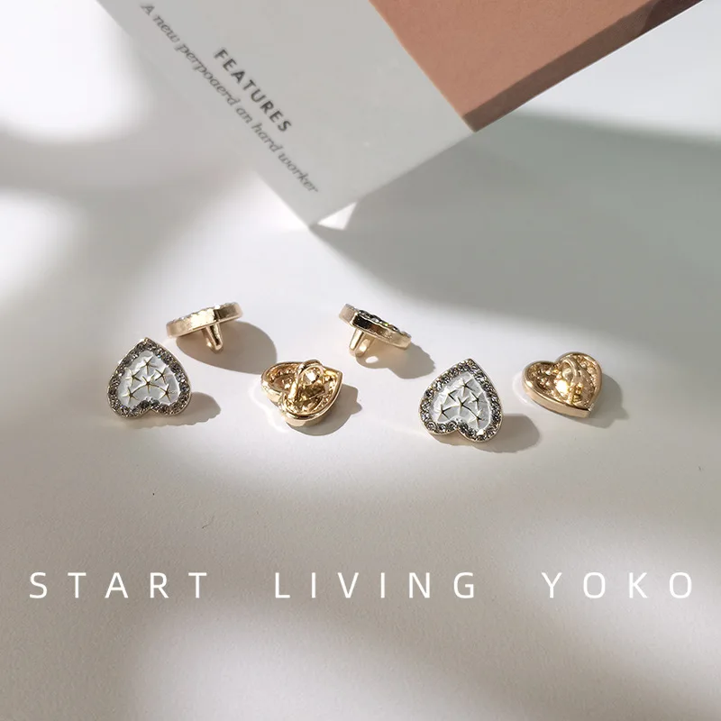 

10pcs Mini Rhinestone Metal Buttons For Women Shirt Suit Sweater Child Clothing Decorative Apparel Sewing Diy Crafts Accessories