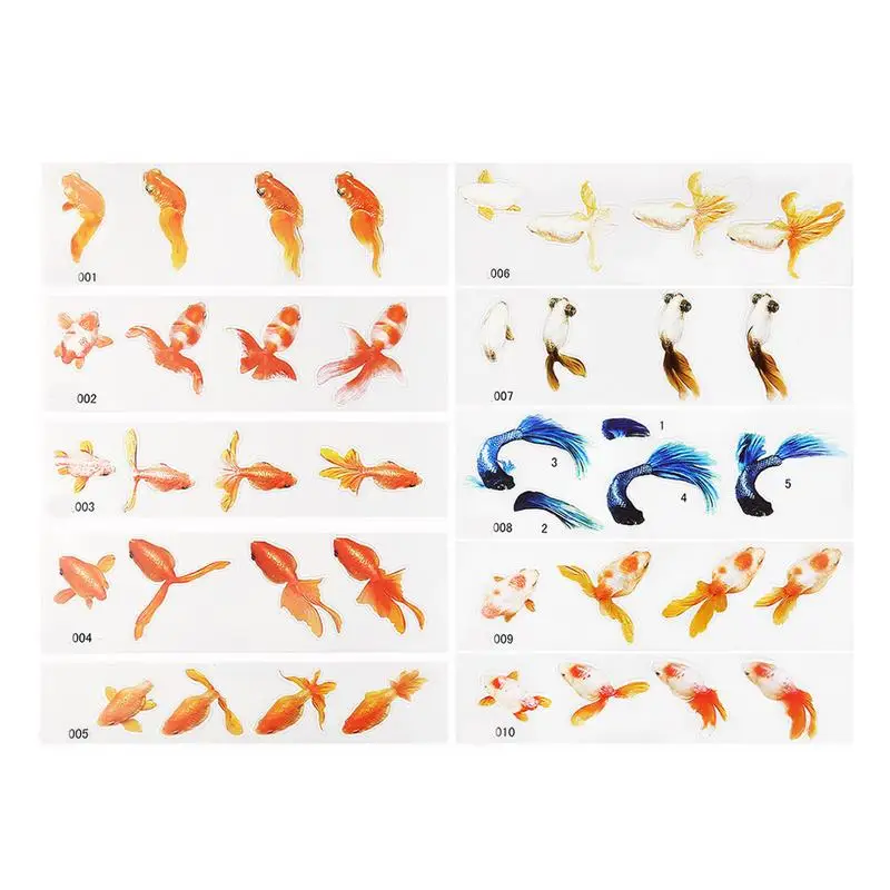 

Goldfish Stickers For Resin 3D Gold Fish Resin Clear Film Sticker DIY Epoxy Resin Crafts Filler Sticker Decorative Sticker For