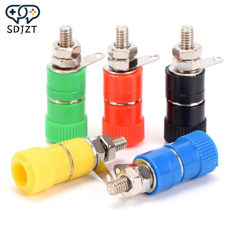 

20Pcs Binding Post Female Socket Jack Suitable For 4mm Banana Plug 5 Color Red, Black, Yellow, Green, Blue