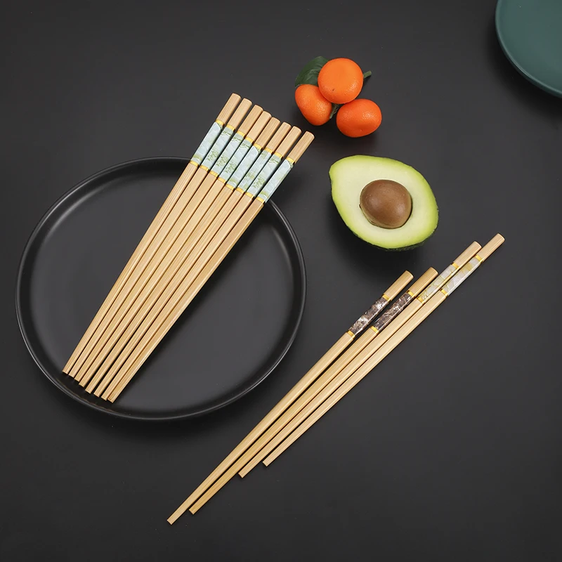 

Бамбуковые палочки для еды Alpine, домашние креативные экологически чистые палочки для еды с принтом против плесени, Нескользящие бамбуковые палочки для еды