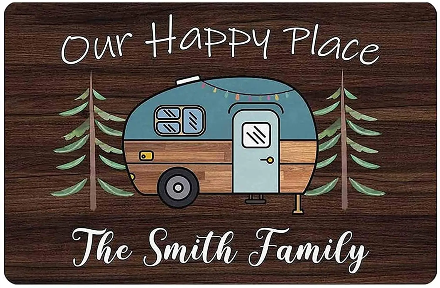 

Zotala Personalized Happy Campers Sign Wall Decor Our Happy Place Metal Signs for Camping Fan Lover