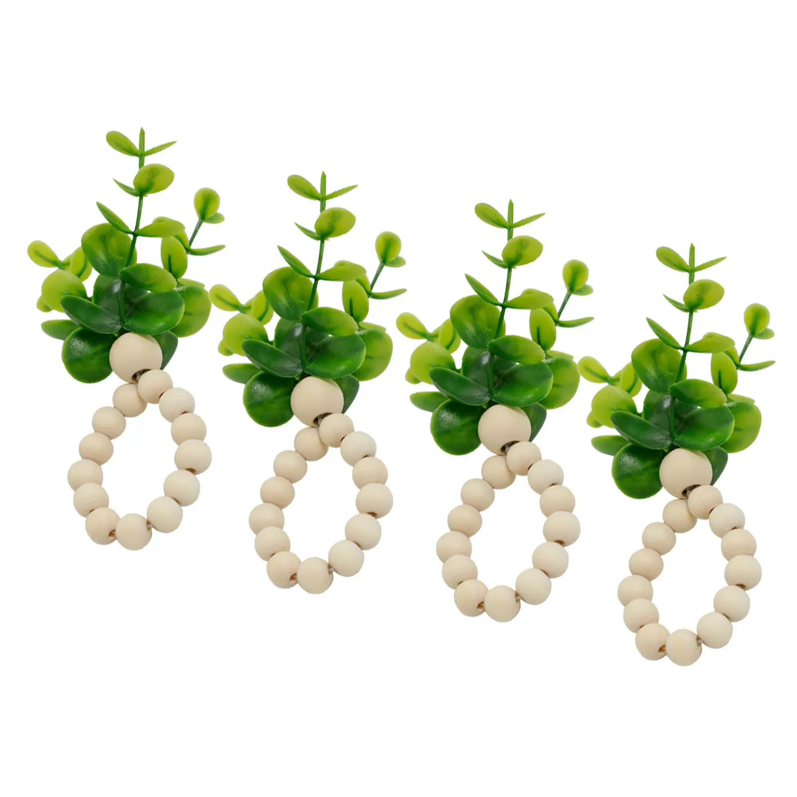 

Eucalyptus Leaves Napkin Rings Holder 4pcs Green Leaf Napkin Ring Rustic Serviette Buckles Napkin Holder Home Table Decor For