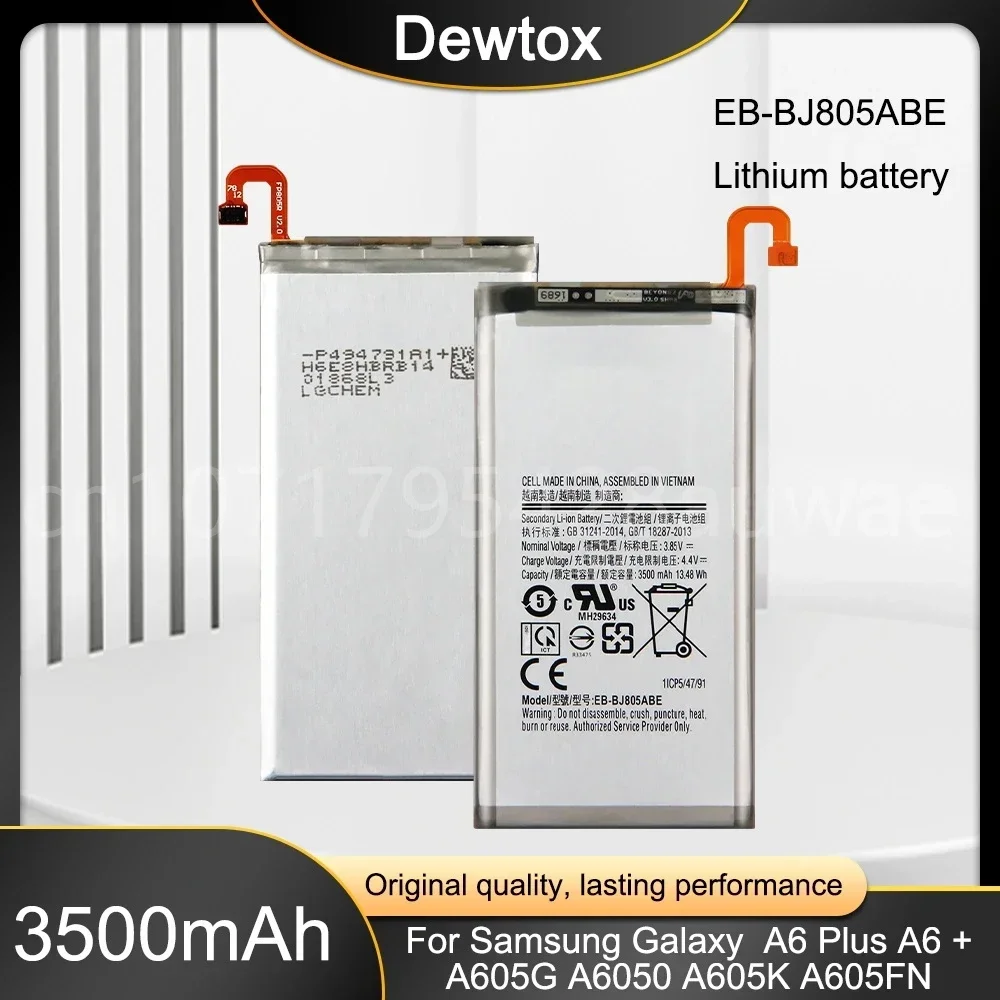 Оригинальный аккумулятор EB-BJ805ABE 3500 мАч для Samsung Galaxy A6 Plus + SM-A605F A605G A6050 A605K A605FN A605GN
