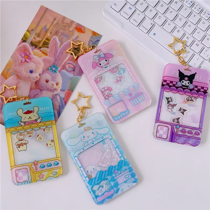 

Kawaii Kuromi My Melody Cinnamoroll Cute Cartoon Keychain Anime Sanrioed Girl's Pericardial Bag Accessories Pendant Girl Gift
