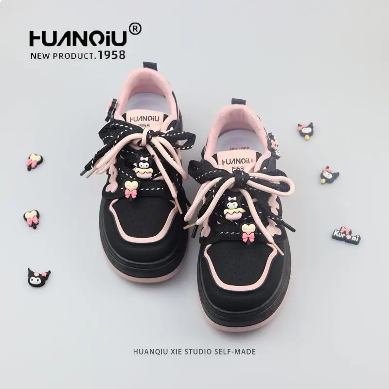 

Аниме Kawaii Sanrio, Hello Kitty Kuromi мультфильм женская обувь весна осень универсальные кроссовки Ins Национальный мода повседневная обувь