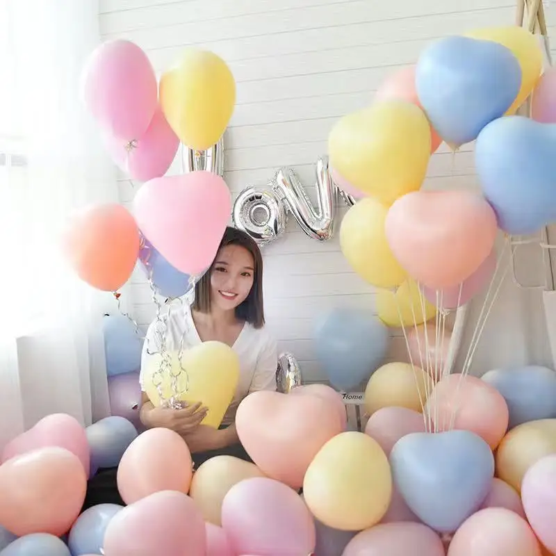 

50pcs 12inch Macaron Love Heart Balloons Latex Helium Balloon Wedding Birthday Party Decoration Baby Shower Supplies Ballons