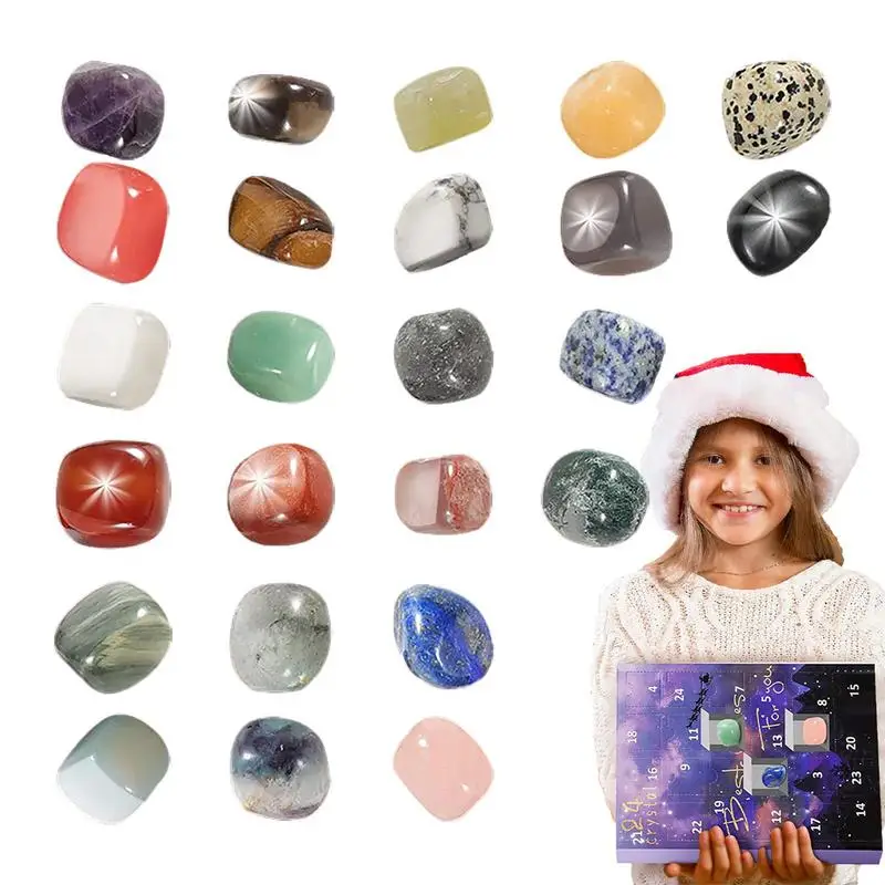 

Рождественский календарь, набор для коллекционирования минералов, 24 руды, домашний декор, календарь с обратным отсчетом на Рождество